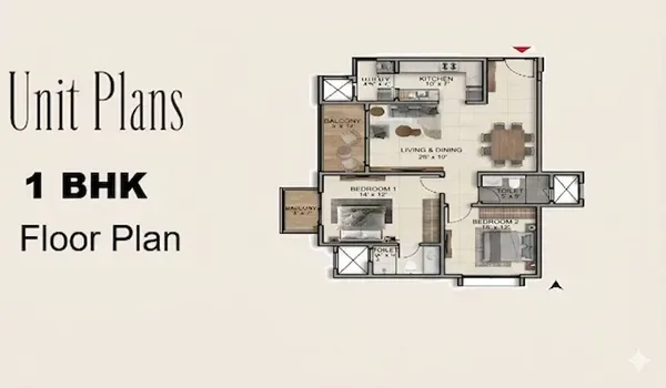 Featured Image of Prestige Dobbaspet 1 BHK Floor Plan